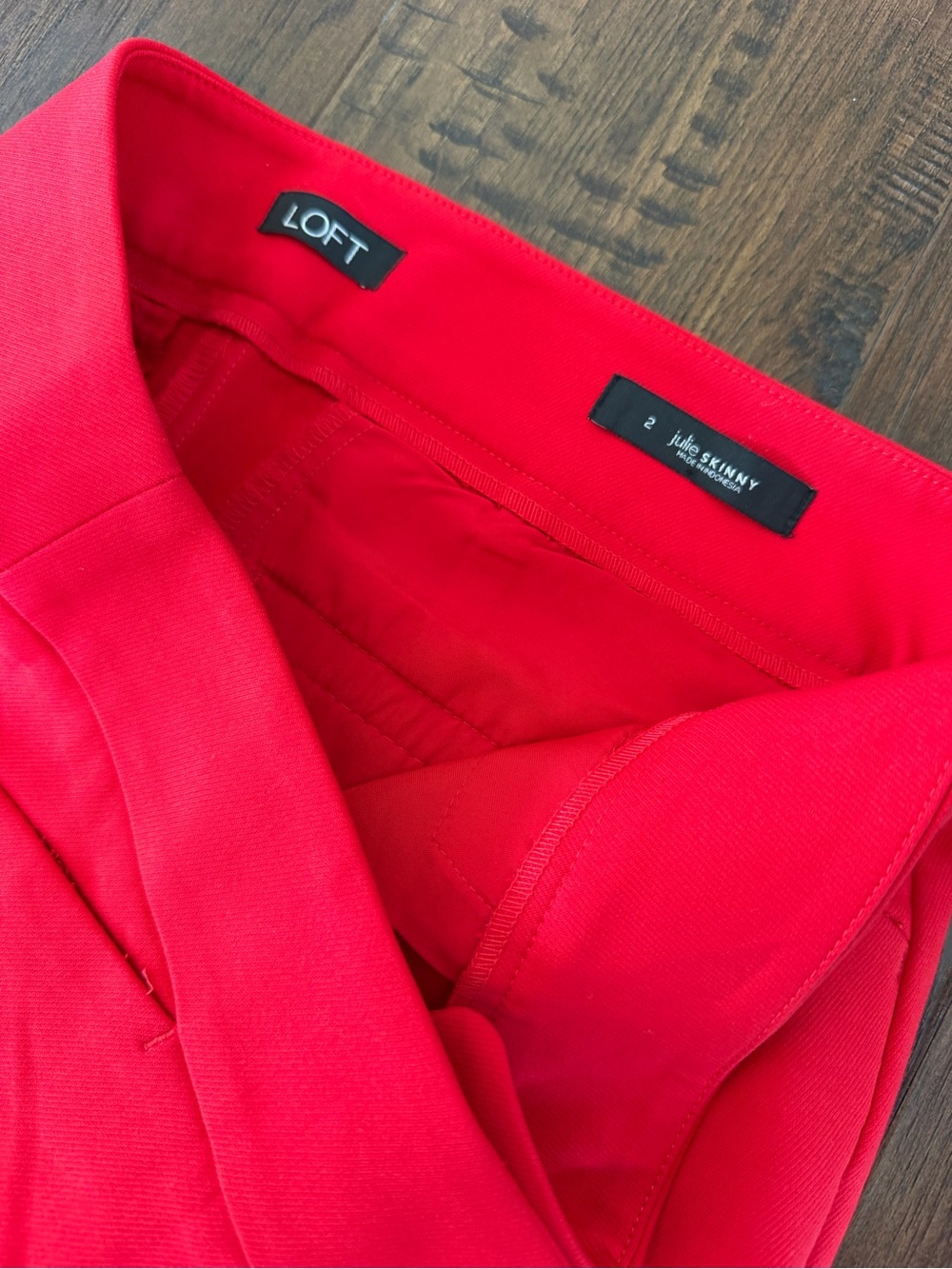 New LOFT Bright Red Julie Skinny Skirt